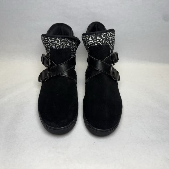 Bernie Mev Ankle Boots Booties Womens Sz 37 US 6.5 Black Suede Slip On Comfort - Picture 4 of 10